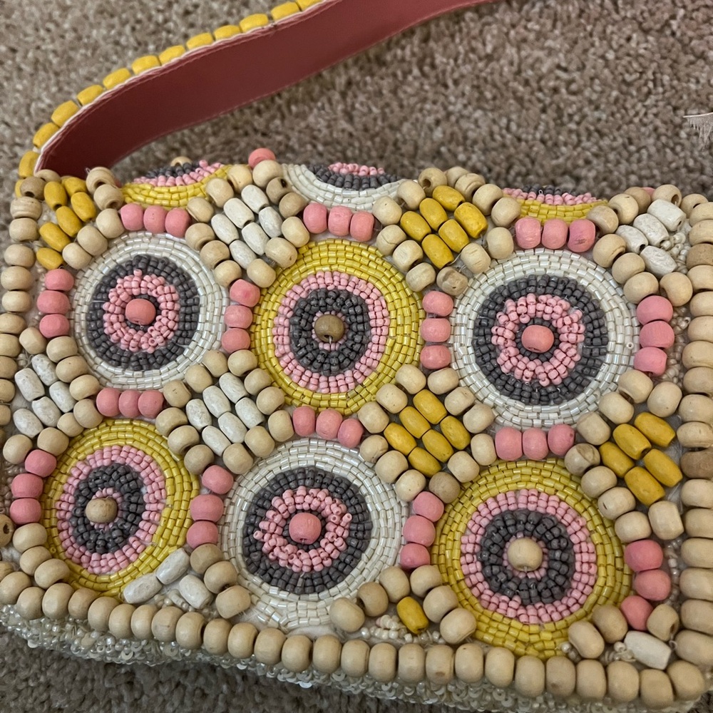 NWT Viral Pink/Purple/Yellow Beaded Bag - Picture 3 of 4